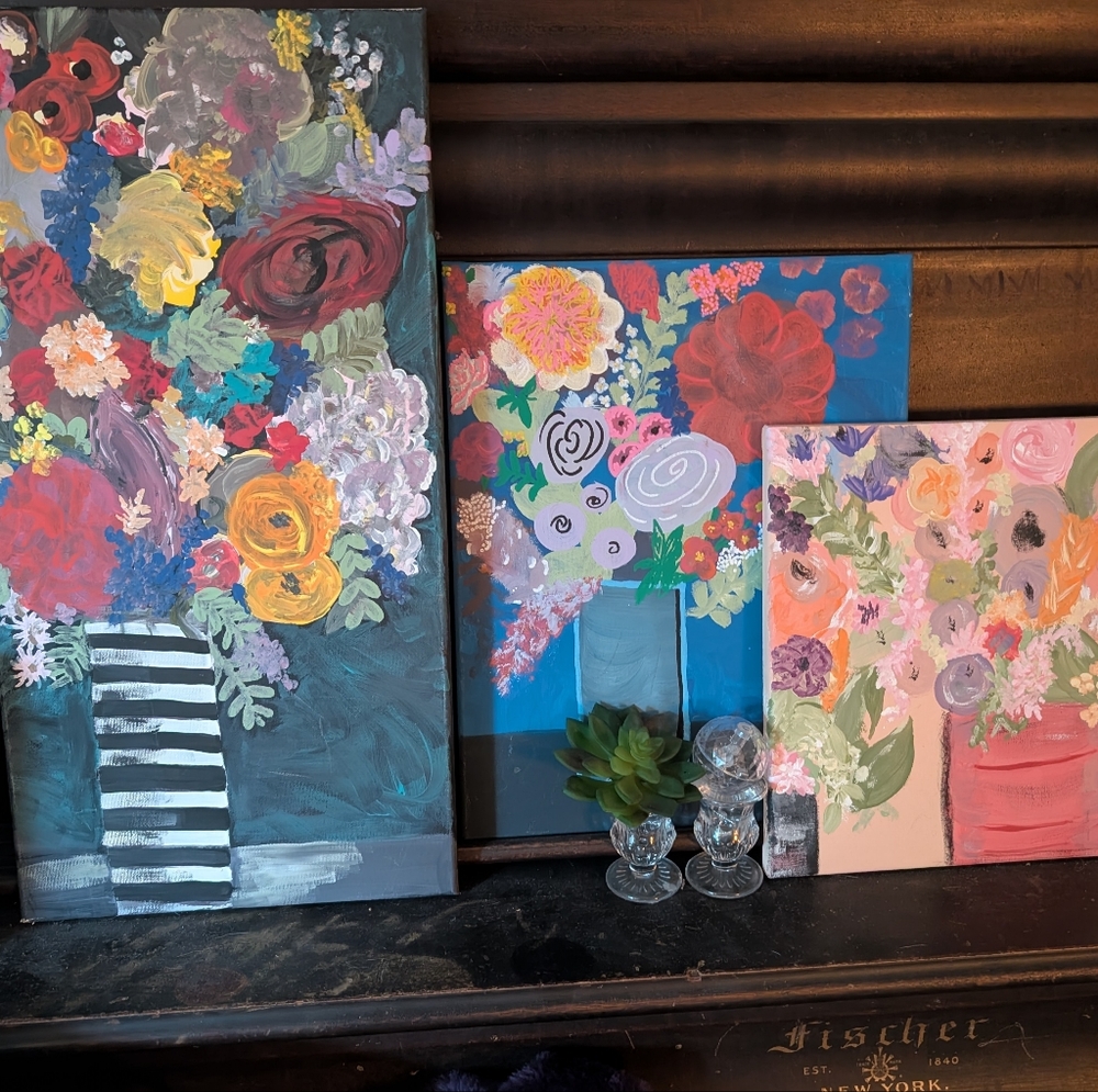Floral Canvas Art Set - Multicolor Made By Me